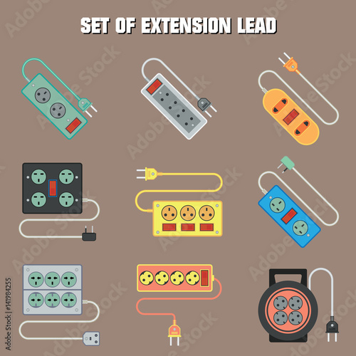 extension cord / lead icon. flat vector illustration