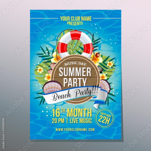 summer beach party poster