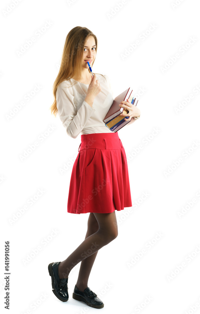 Young student girl with books Young student girl with books