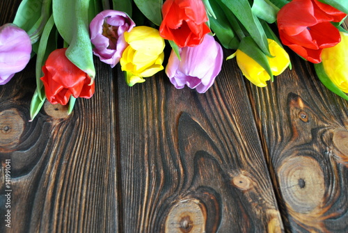Wiosenne tło z tulipanami