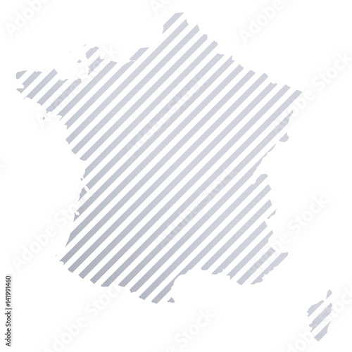 Karte von Frankreich in Streifen