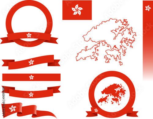 Hong Kong Banner Set. Vector graphic banners representing Hong Kong