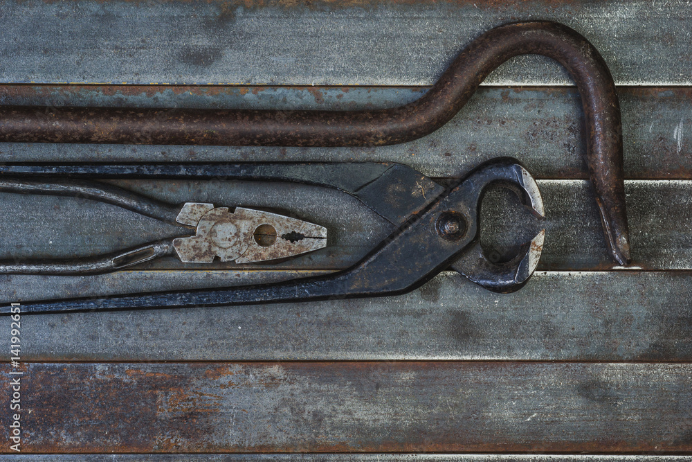 Set of various equipment, instruments and tools for manual work with copy space, carpenter tool old rusty metal background. Set of various equipment, instruments and tools for manual work with copy space, carpenter tool old rusty metal background.