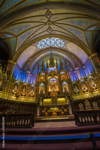 Interior of Notre Dame Basilica, Montreal, Canada