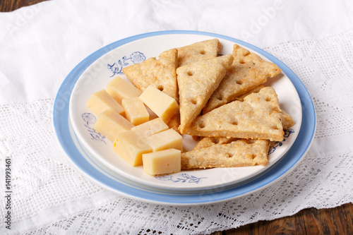 Homemade cheesy crackers