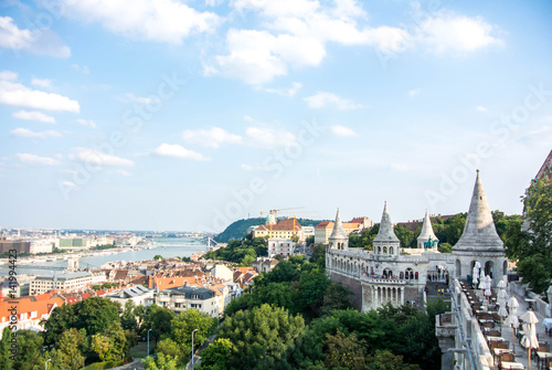 Panoramic view of Budapest from Fishermans' Bastion, Hungary.