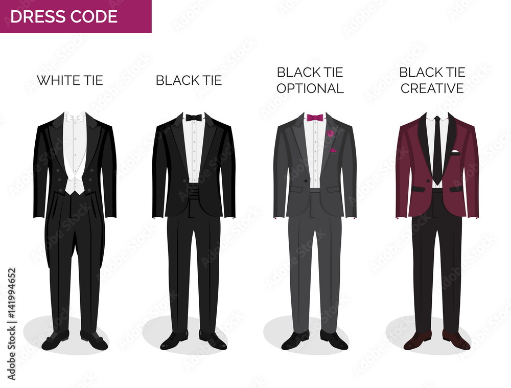 Formal dress code guide for men Stock Vector Adobe Stock