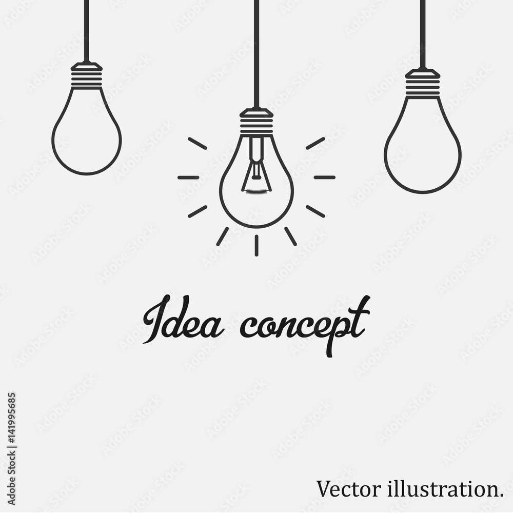 Idea concept. light bulb. Bulbs icon. Business Vector illustration. Idea concept. light bulb. Bulbs icon. Business Vector illustration.