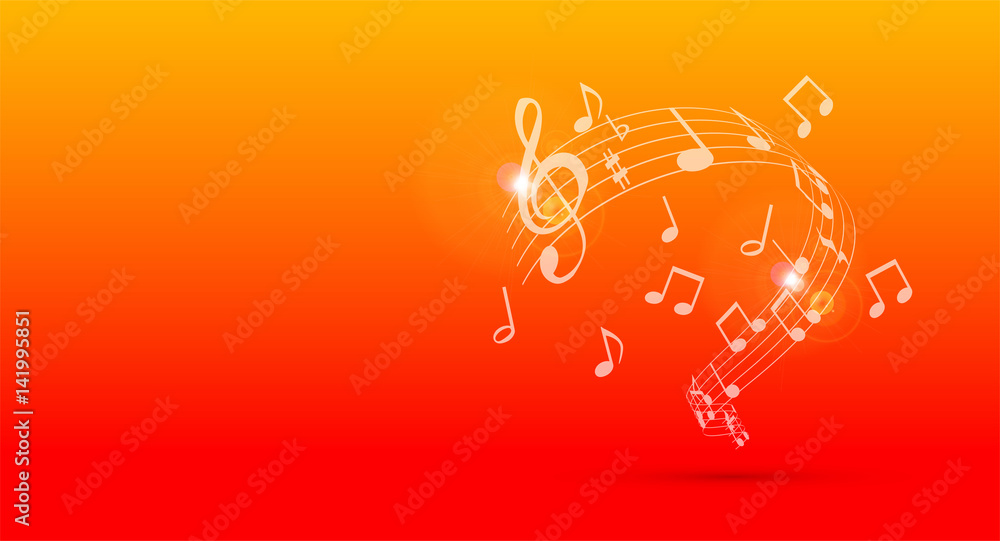 Fototapeta premium note, note musicali, pentagramma, musica