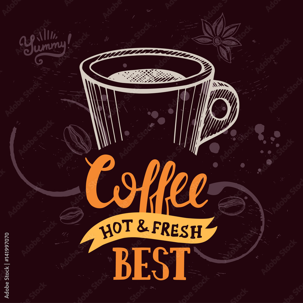 Coffee poster for restaurant and cafe. Coffee poster for restaurant and cafe.