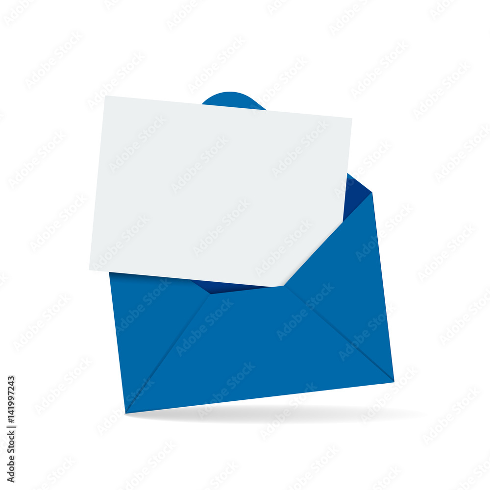 Open envelope with letter - obrazy, fototapety, plakaty 