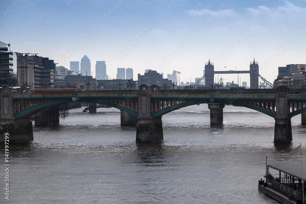 Obraz premium River Thames from Millenium Bridge in London, UK.