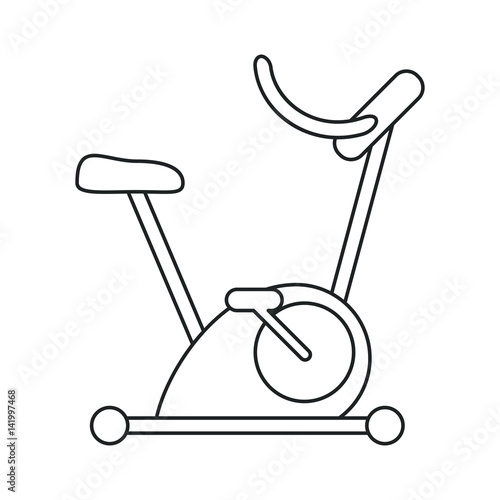 bicycle static exercise training outline vector illustration eps 10