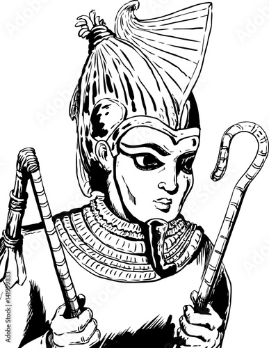 Outlined Egyptian God Osirus