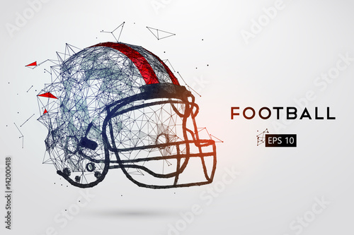 American Football Helmet in black. Vector illustration
