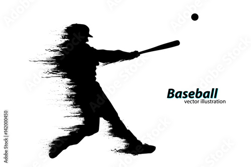 Silhouette of a baseball player. Vector illustration