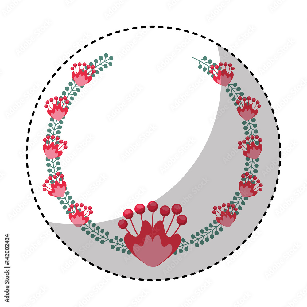 floral wreath decoration card vector illustration design