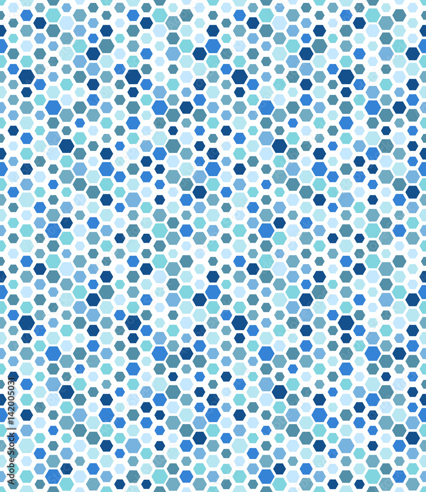 Fototapeta blue hexagon seamless geometrical pattern