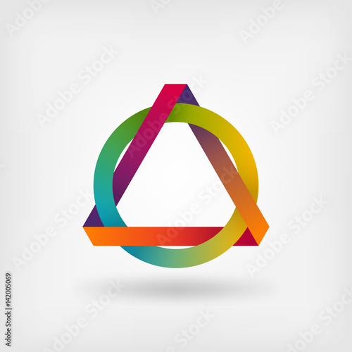 Quadro em tela interlocked triangle and ring