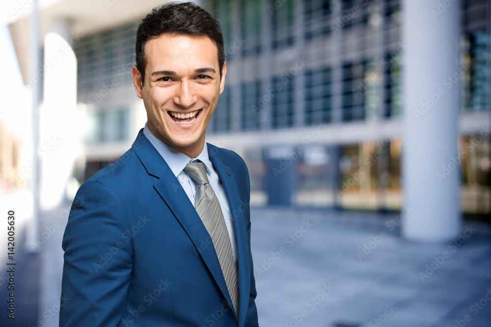 Confident young manager