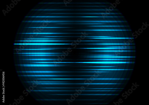 blue wave line abstract background, bright speed technology backdrop, glowing line circle abstract background, vector illustration
