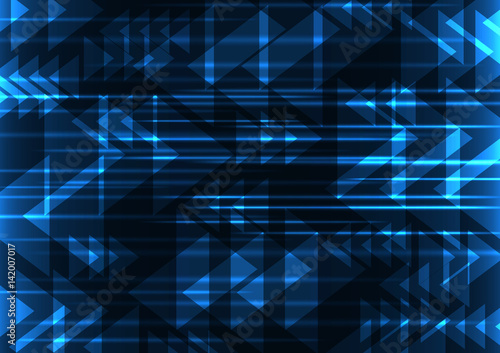 blue geometric abstract background, technology overlap background, glowing line abstract background, vector illustration