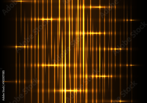 yellow light abstract background, technology background, glowing line abstract background, vector illustration