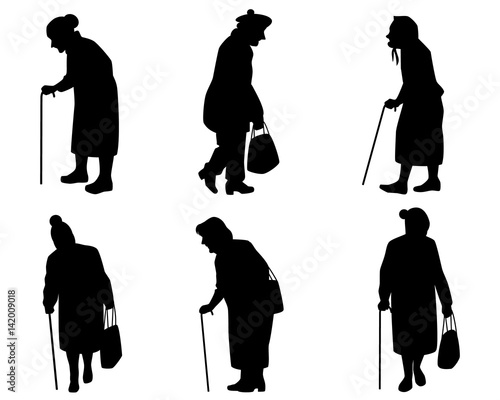 Elder women silhouettes