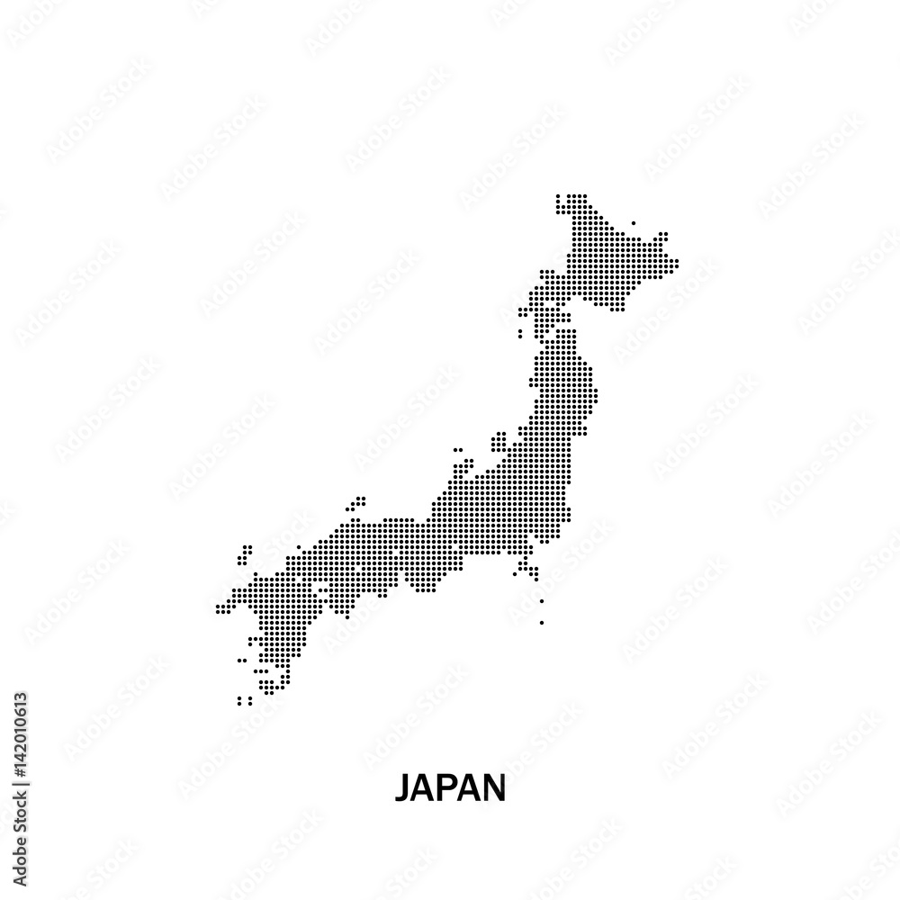 Fototapeta Japan dotted map
