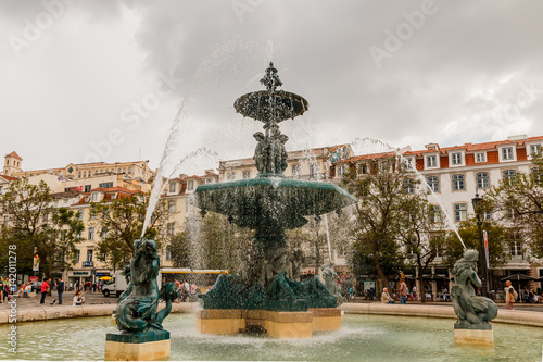 Fuente Plaza Rossio en Lisboa