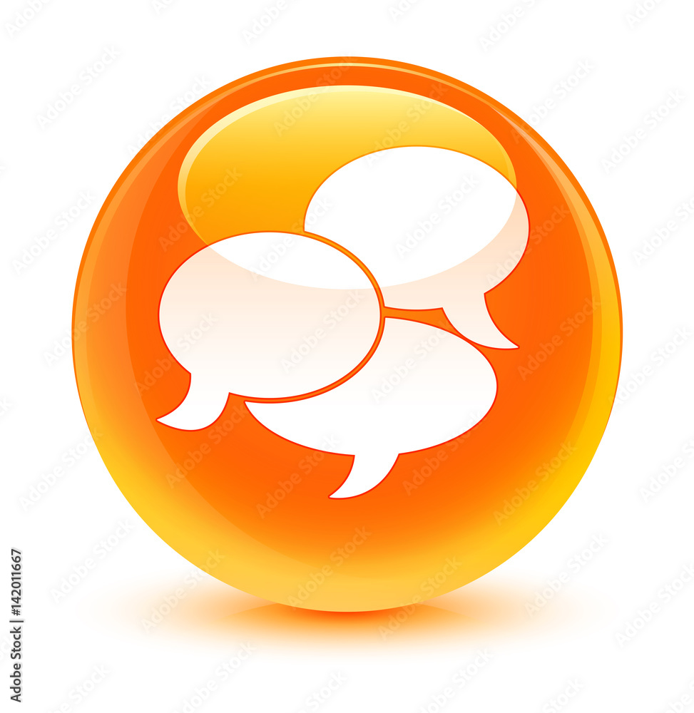 Comments icon glassy orange round button Comments icon glassy orange round button