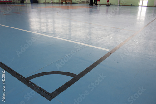 Разметка баскетбольной площадки крытого спортивного комплекса