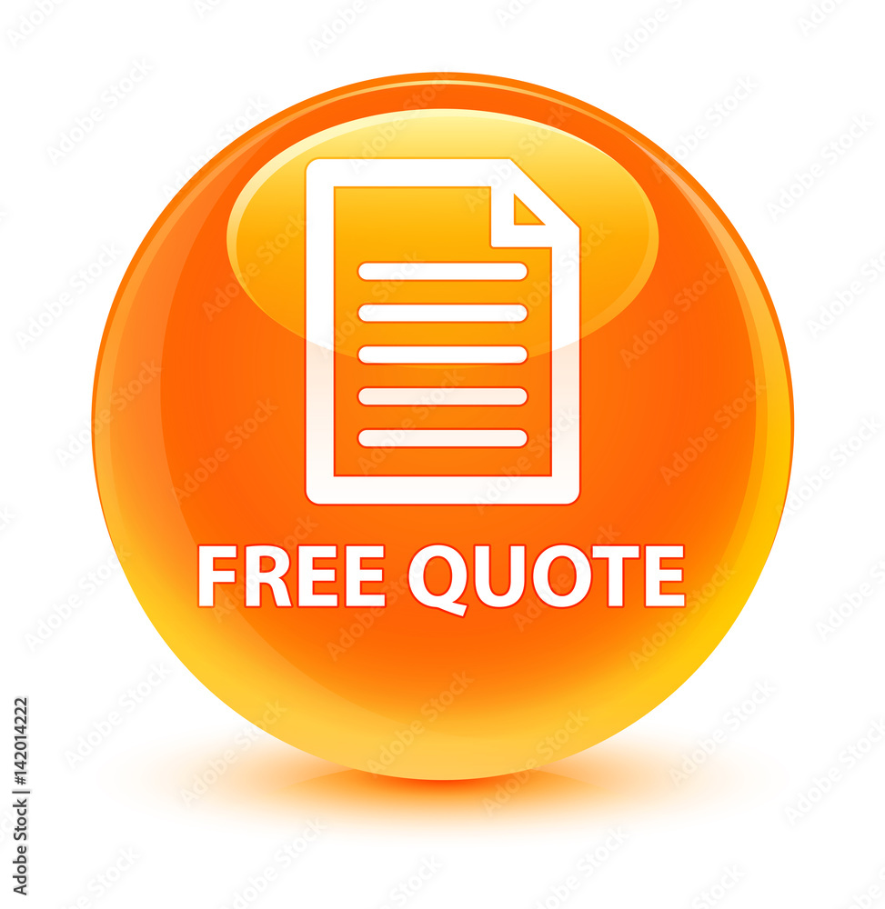 Free quote (page icon) glassy orange round button Free quote (page icon) glassy orange round button