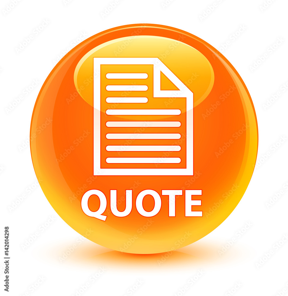 Quote (page icon) glassy orange round button Quote (page icon) glassy orange round button