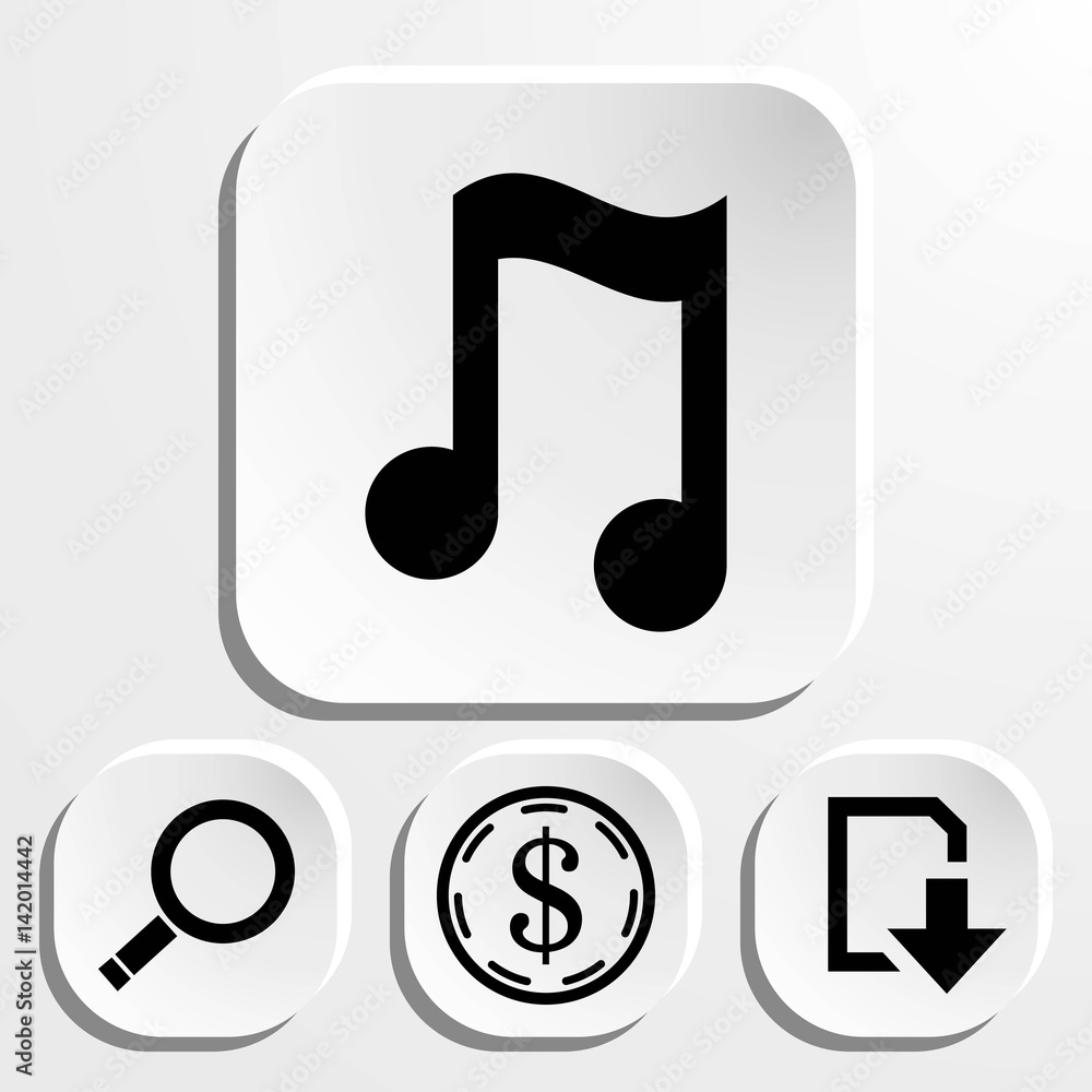 Music note icon stock vector illustration flat design Music note icon stock vector illustration flat design