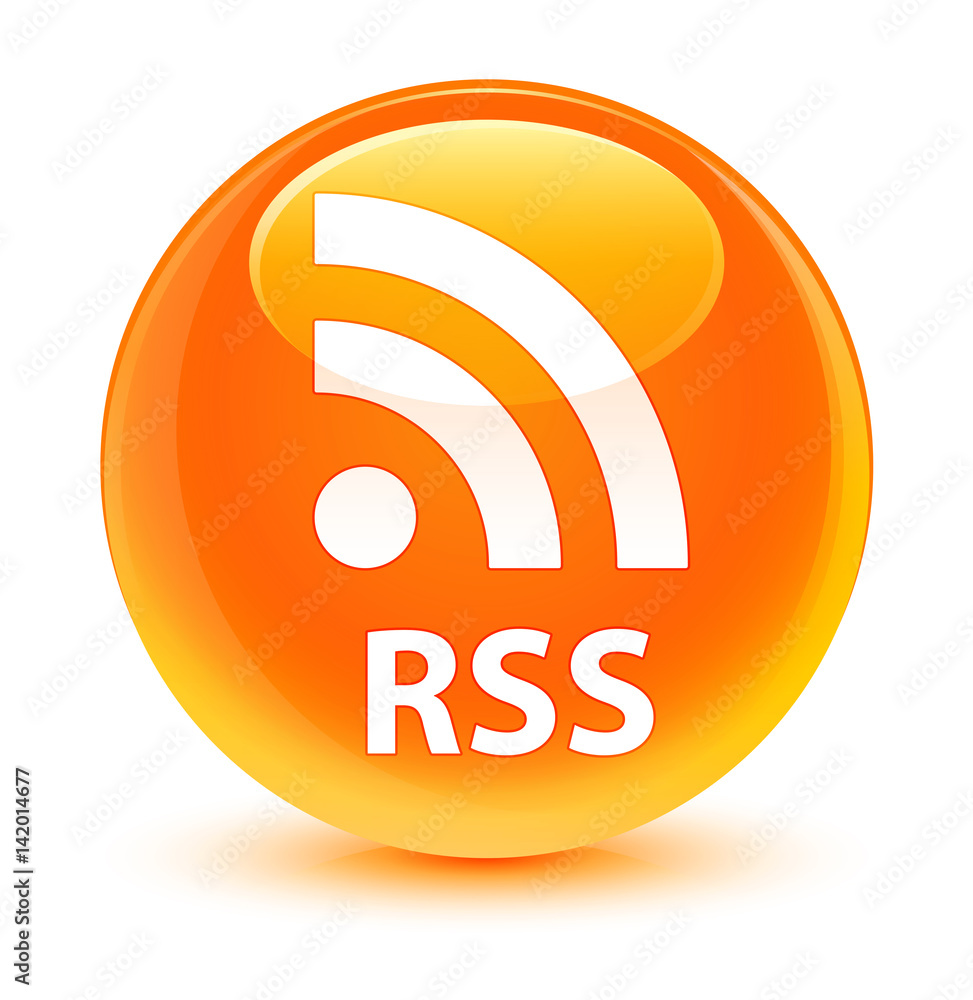 RSS glassy orange round button RSS glassy orange round button