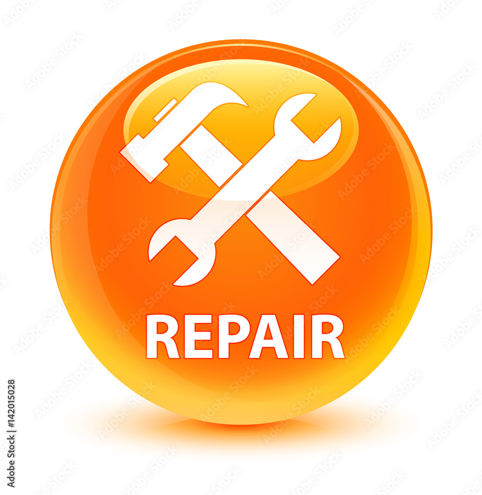 Repair (tools icon) glassy orange round button Repair (tools icon) glassy orange round button