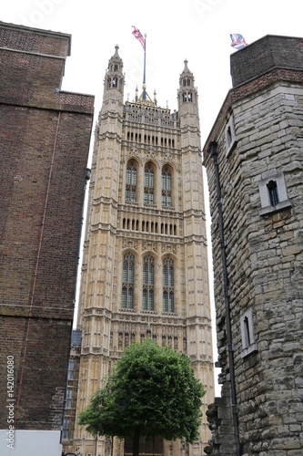 View to Victoria Tower of Westminster in London, United Kingdom