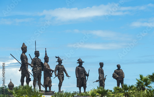 Hua Hin, THAILAND - November 18,2015: Ratchapak Park and the statues of seven former Thai kings were constructed by the Royal Thai Army under royal permission from His Majesty King Bhumibol Adulyadej. photo