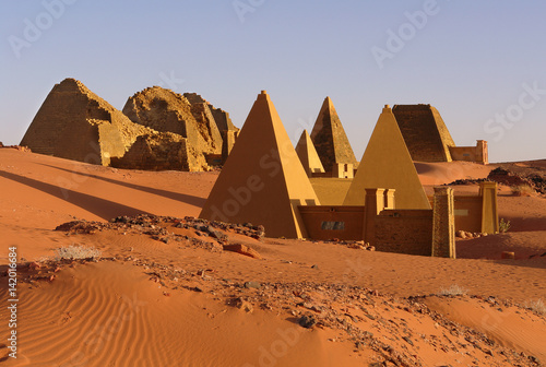The Pyramids of Meroe of  the northern cemetery in Sudan
