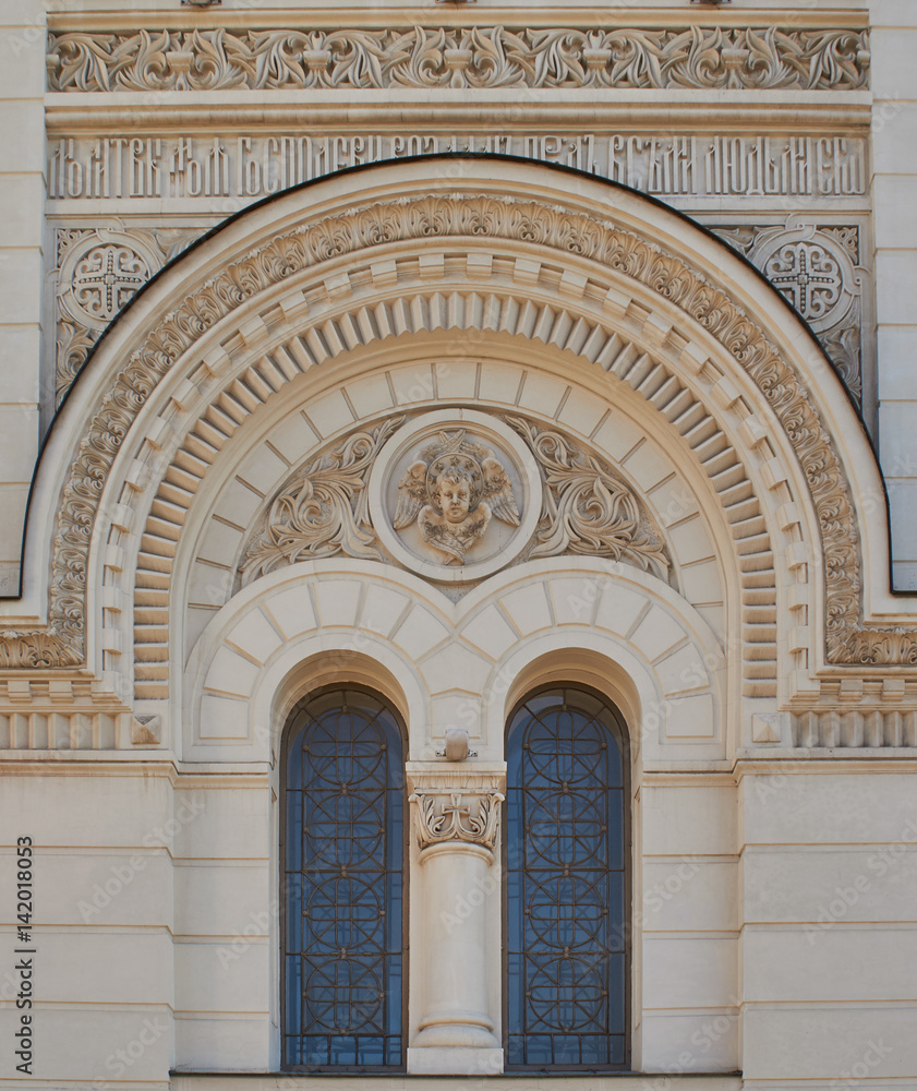 Church window in a classical style. Architecture