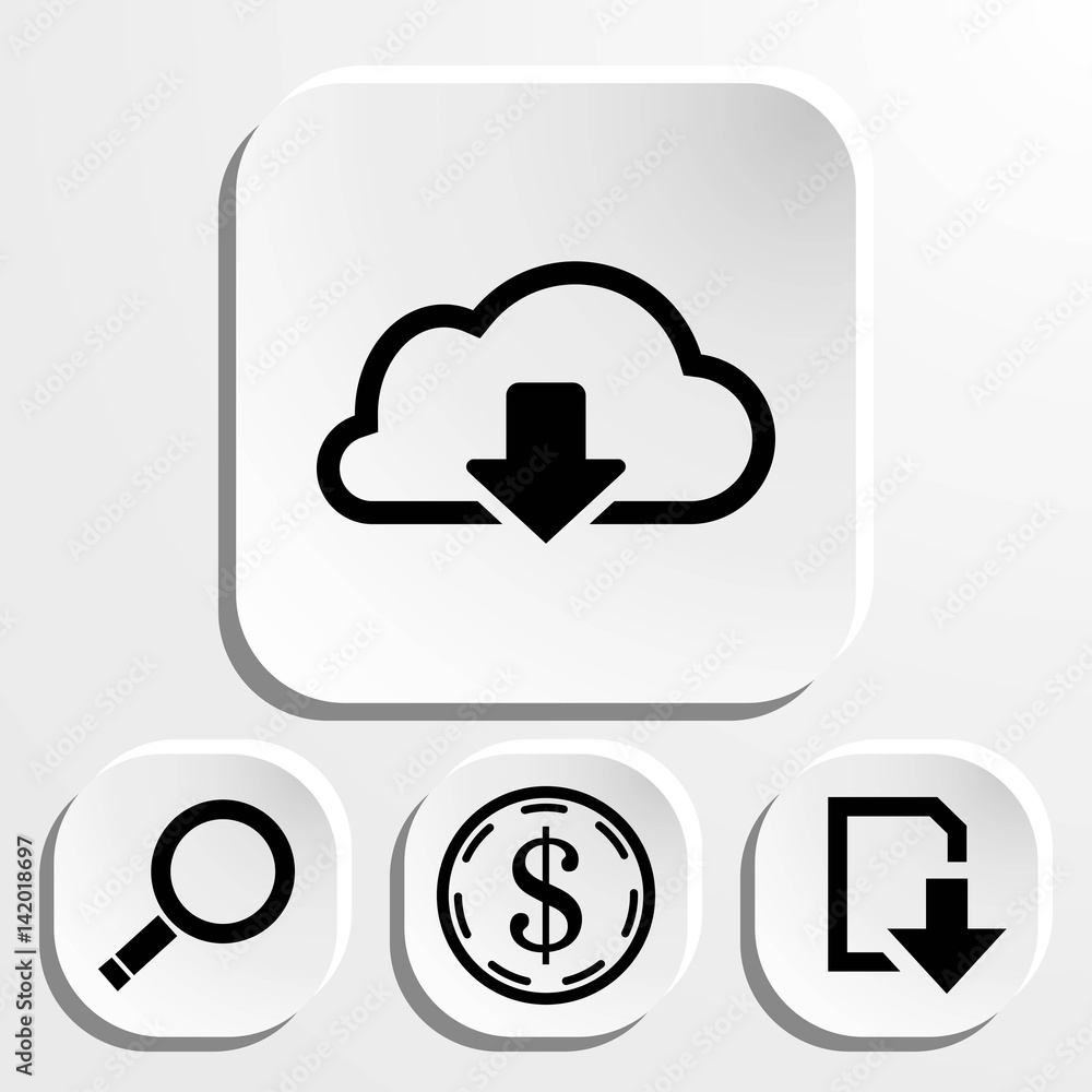 Fotografie cloud download icon stock vector illustration flat design