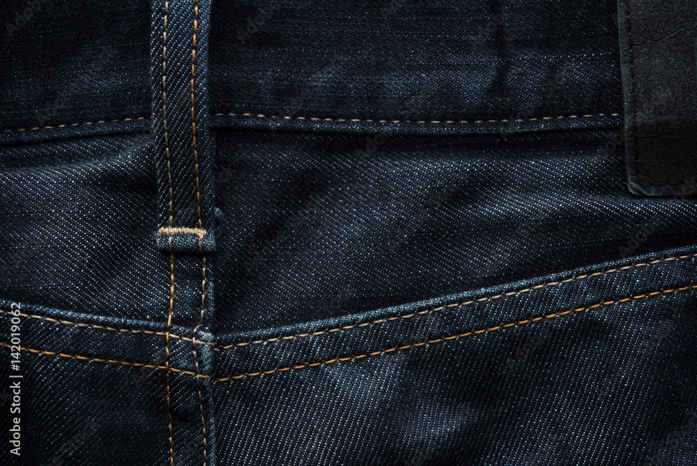 Dark blue jeans fabric background Dark blue jeans fabric background
