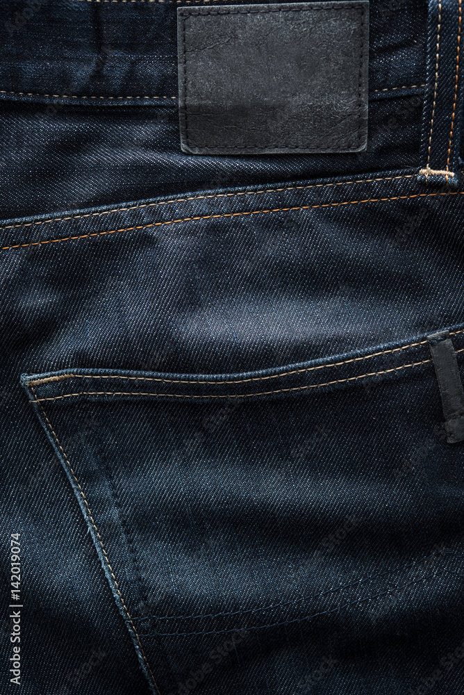 Dark blue jeans fabric background Dark blue jeans fabric background