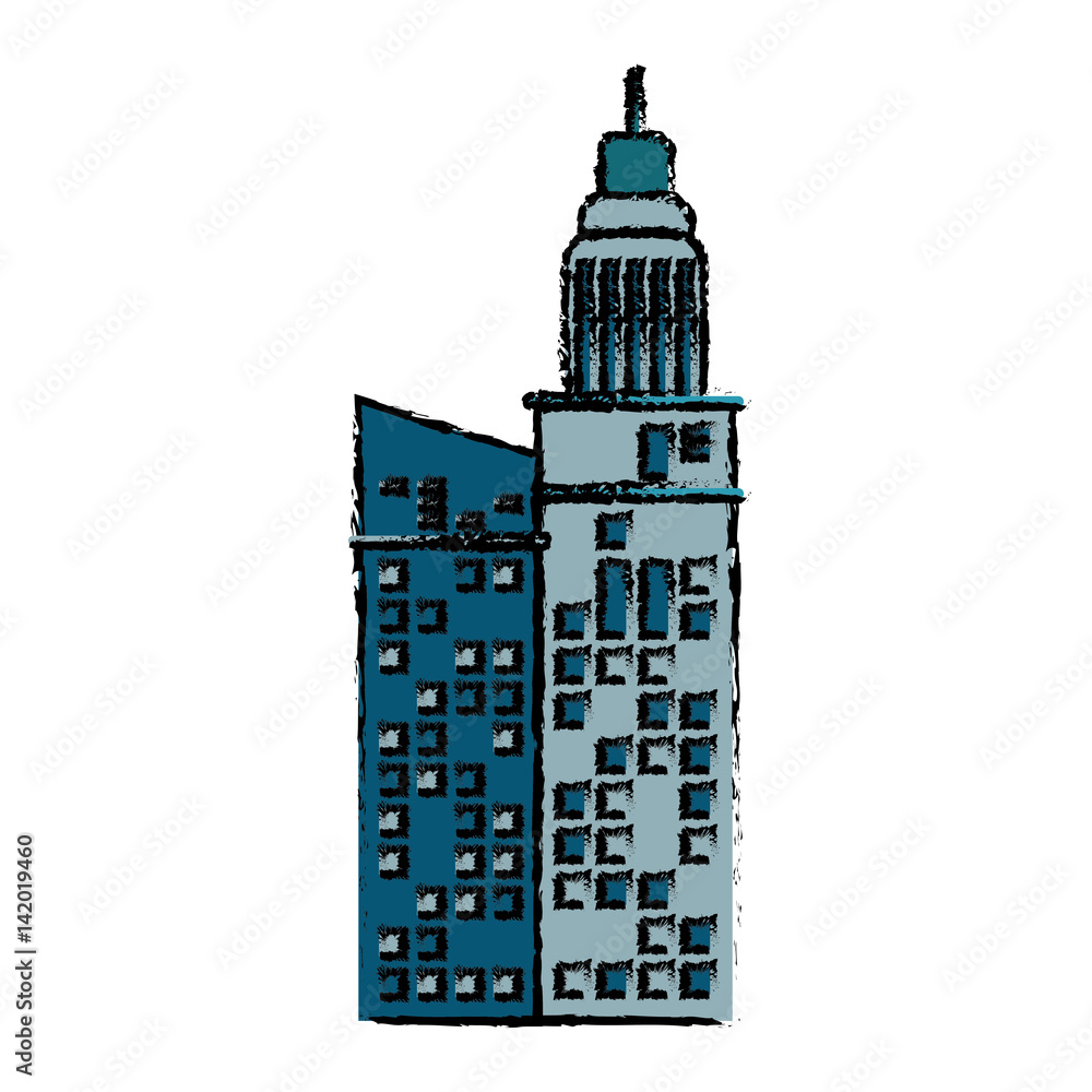 Obraz premium building facade construction architecture icon vector illustration eps 10