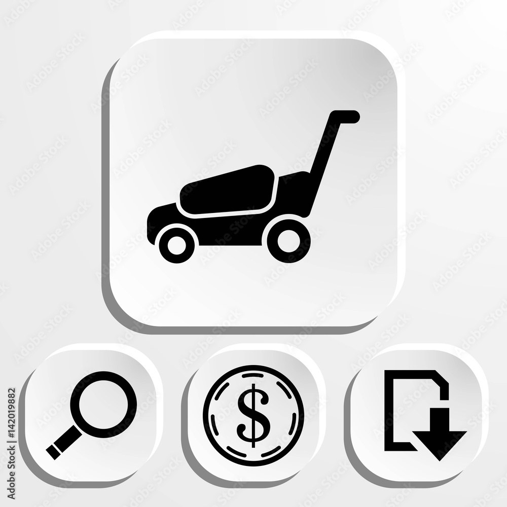 lawnmower icon stock vector illustration flat design lawnmower icon stock vector illustration flat design