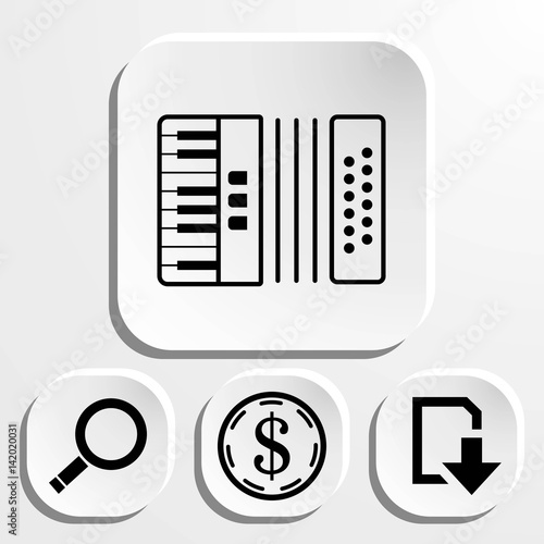 accordion icon stock vector illustration flat design