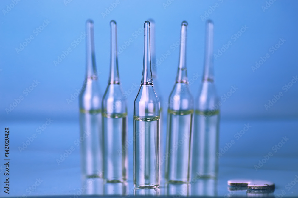 medical ampoules isolated