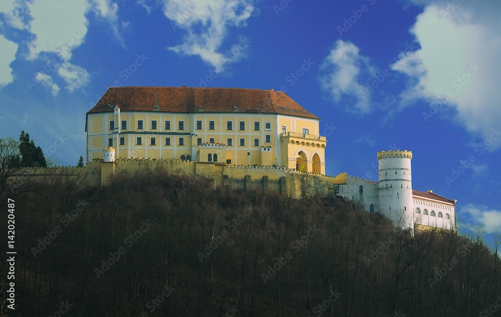 Baroque castle Letovice. Castle on hill. It was opened to public in 2008.  - Letovice, Blansko District, South Moravian Region, Czech Republic.