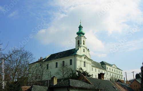 Monastery (and hospital) of Brothers of Charity with  Church of St. Wenceslas in Letovice, Blansko District, South Moravian Region, Czech Republic. photo